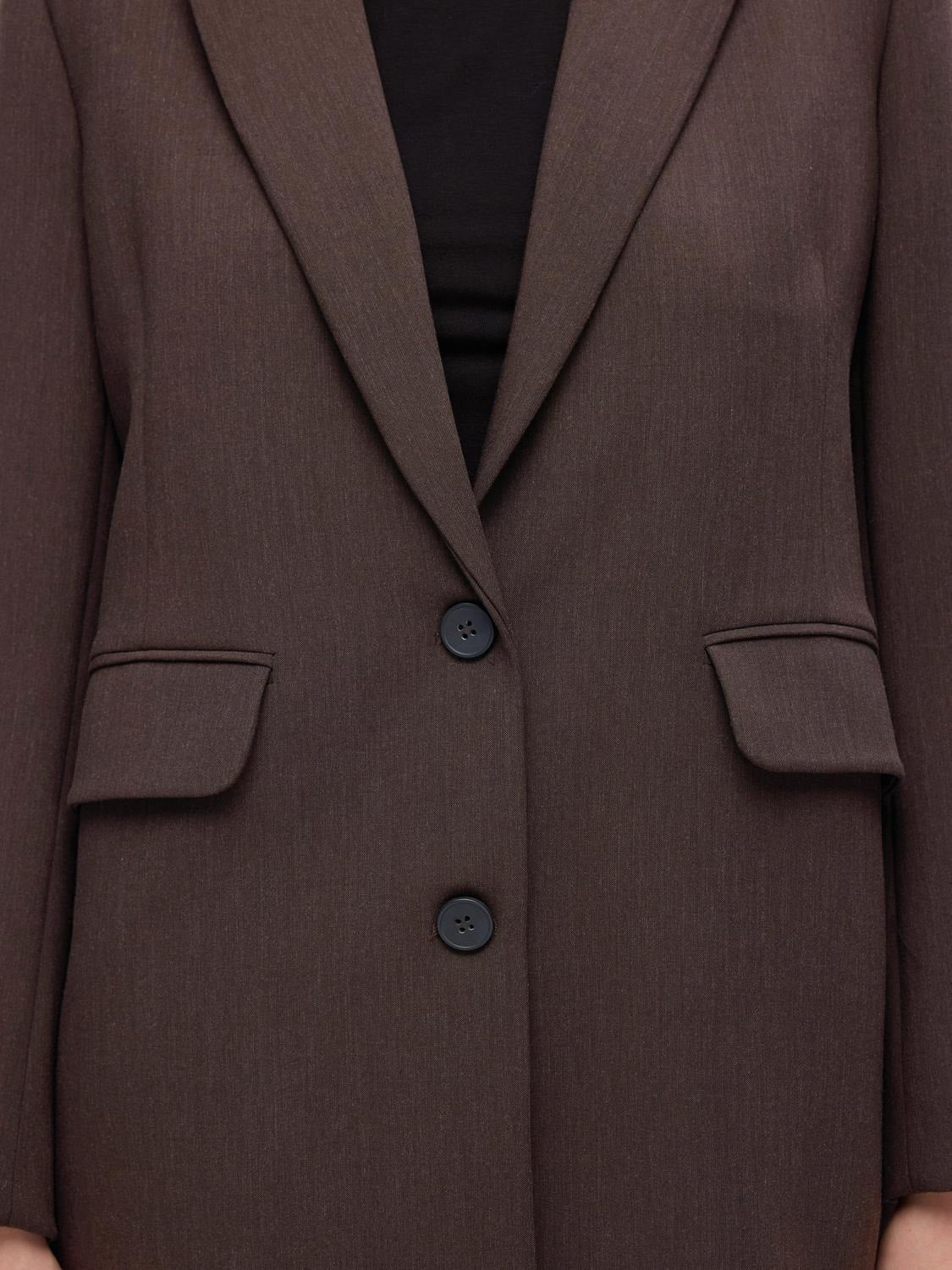 Rita LS Relaxed Blazer - Coffee Bean Melange