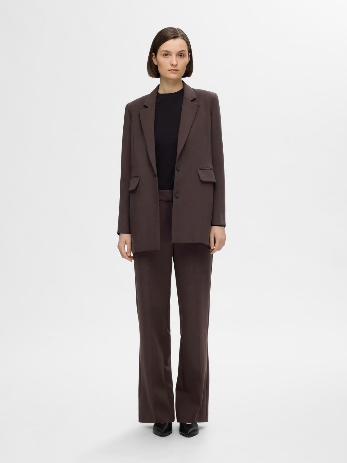 Rita LS Relaxed Blazer - Coffee Bean Melange