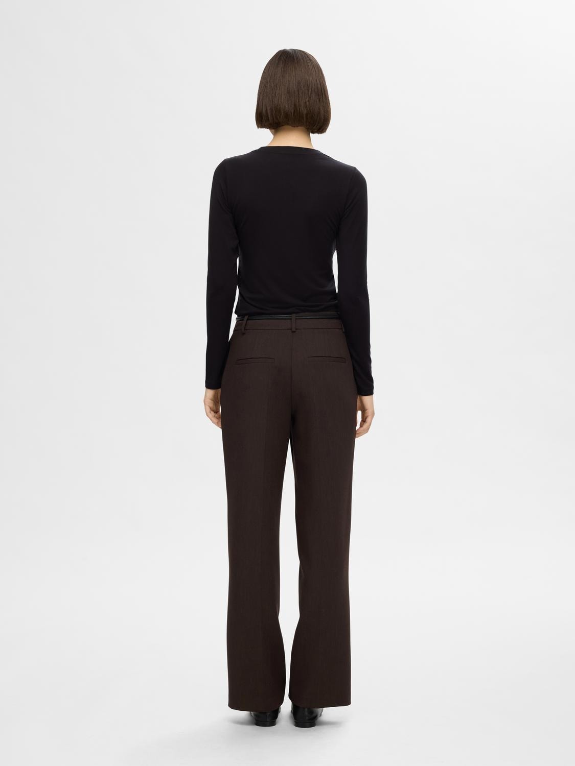 Rita MW Wide Pant - Coffee Bean Melange