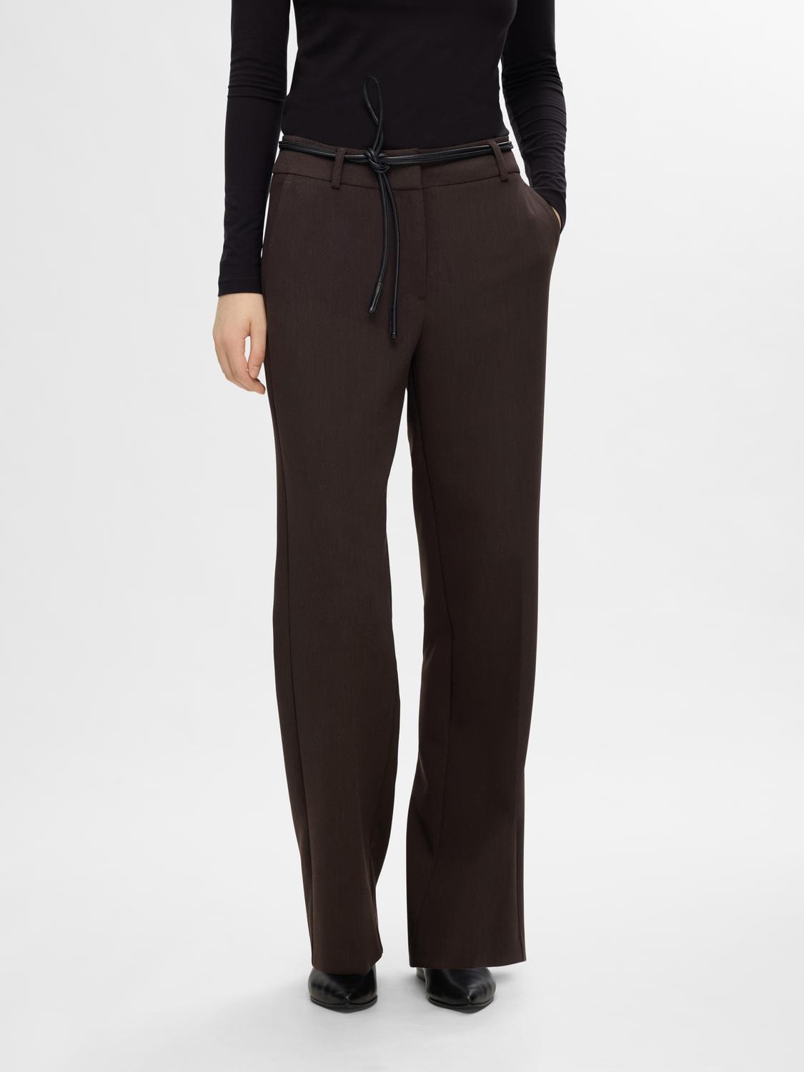 Rita MW Wide Pant - Coffee Bean Melange
