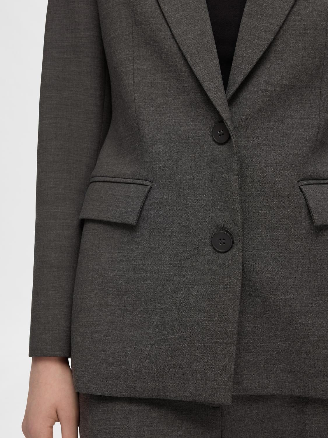 Rita Ls Classic Blazer Dgm - Dark Grey Melange