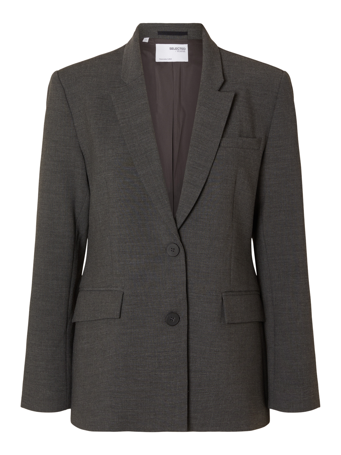 Rita Ls Classic Blazer Dgm - Dark Grey Melange