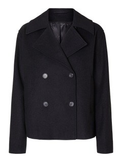 Alma Short Wool Jacket - Black