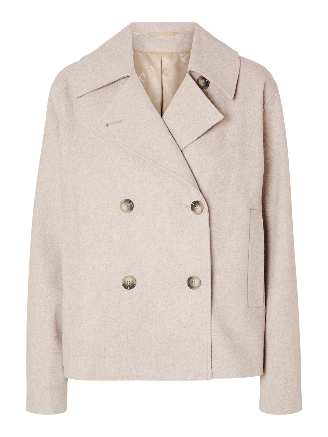 Alma Short Wool Jacket - Sandshell Melange