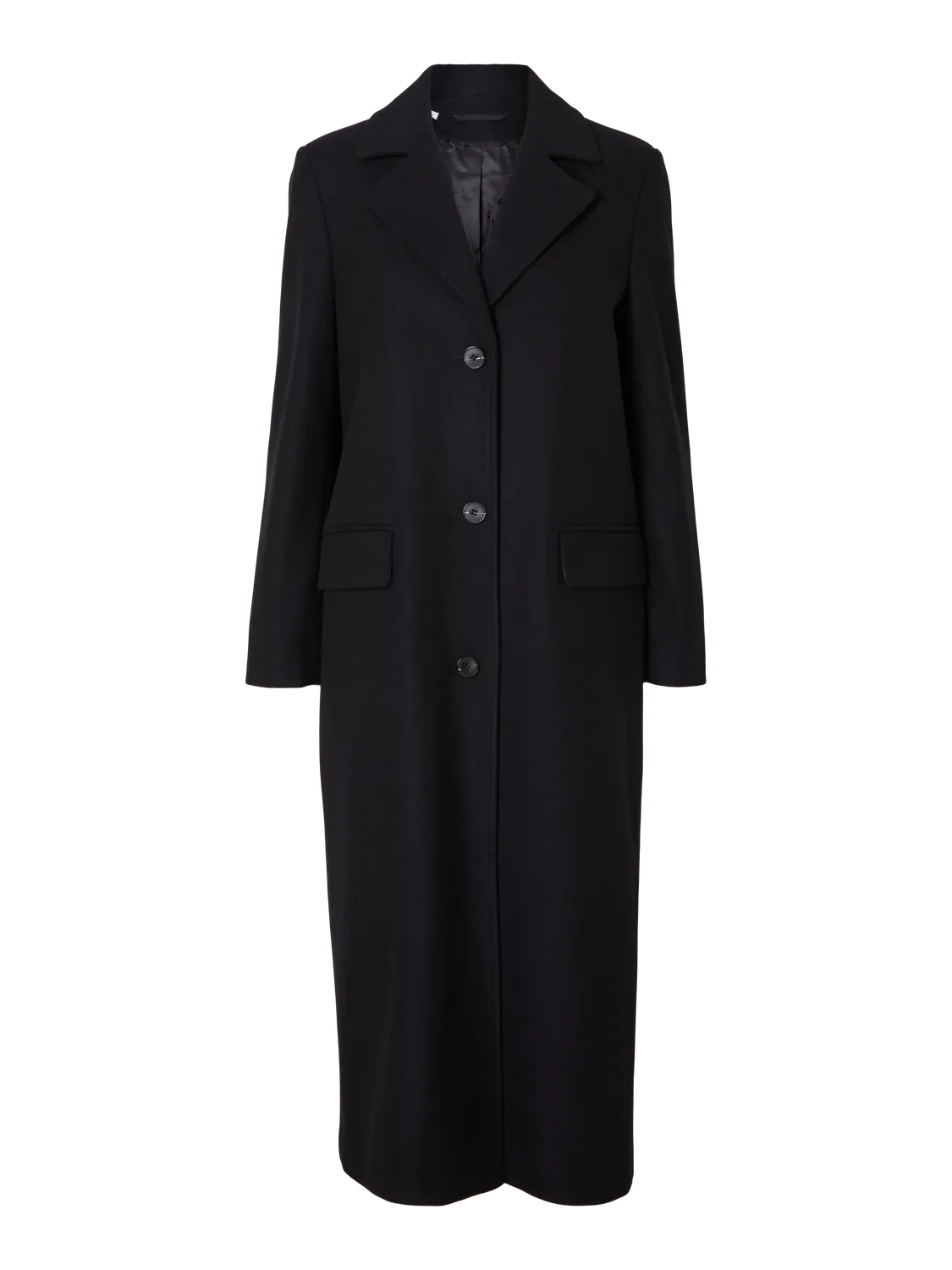 Alma Long Wool Coat - Svart