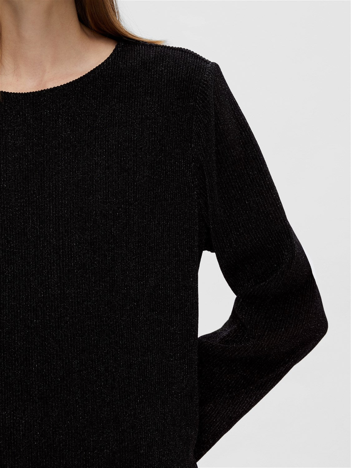 Kimmie Ls Glitter Dress - Svart