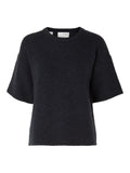 Maline-Liliana 2/4 Knit O-Neck - Dark Sapphire Melange