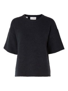 Maline-Liliana 2/4 Knit O-Neck - Dark Sapphire Melange
