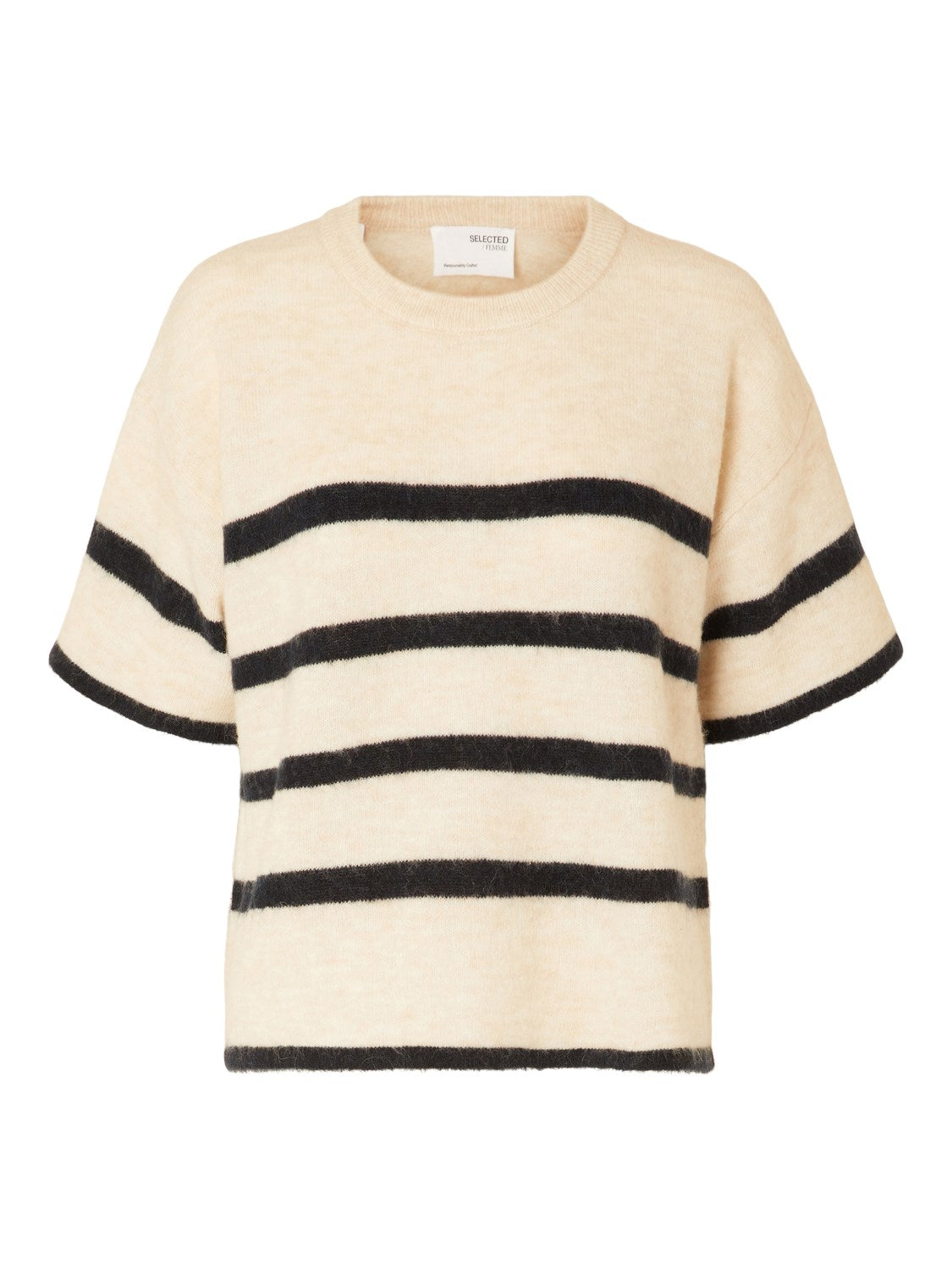 Maline-Liliana 2/4 Knit O-Neck - Birch Dark Sapphire