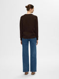 Lulu Ls Knit O-Neck - Coffee Bean Melange