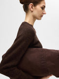 Lulu Ls Knit O-Neck - Coffee Bean Melange