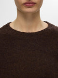 Lulu Ls Knit O-Neck - Coffee Bean Melange