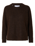 Lulu Ls Knit O-Neck - Coffee Bean Melange