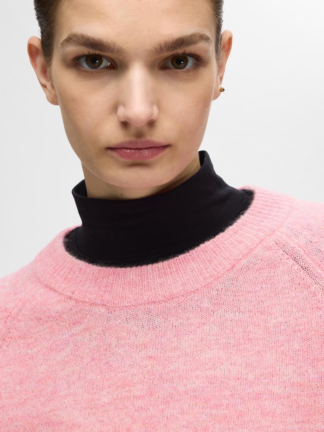 Lulu Ls Knit O-Neck - Peony Melange