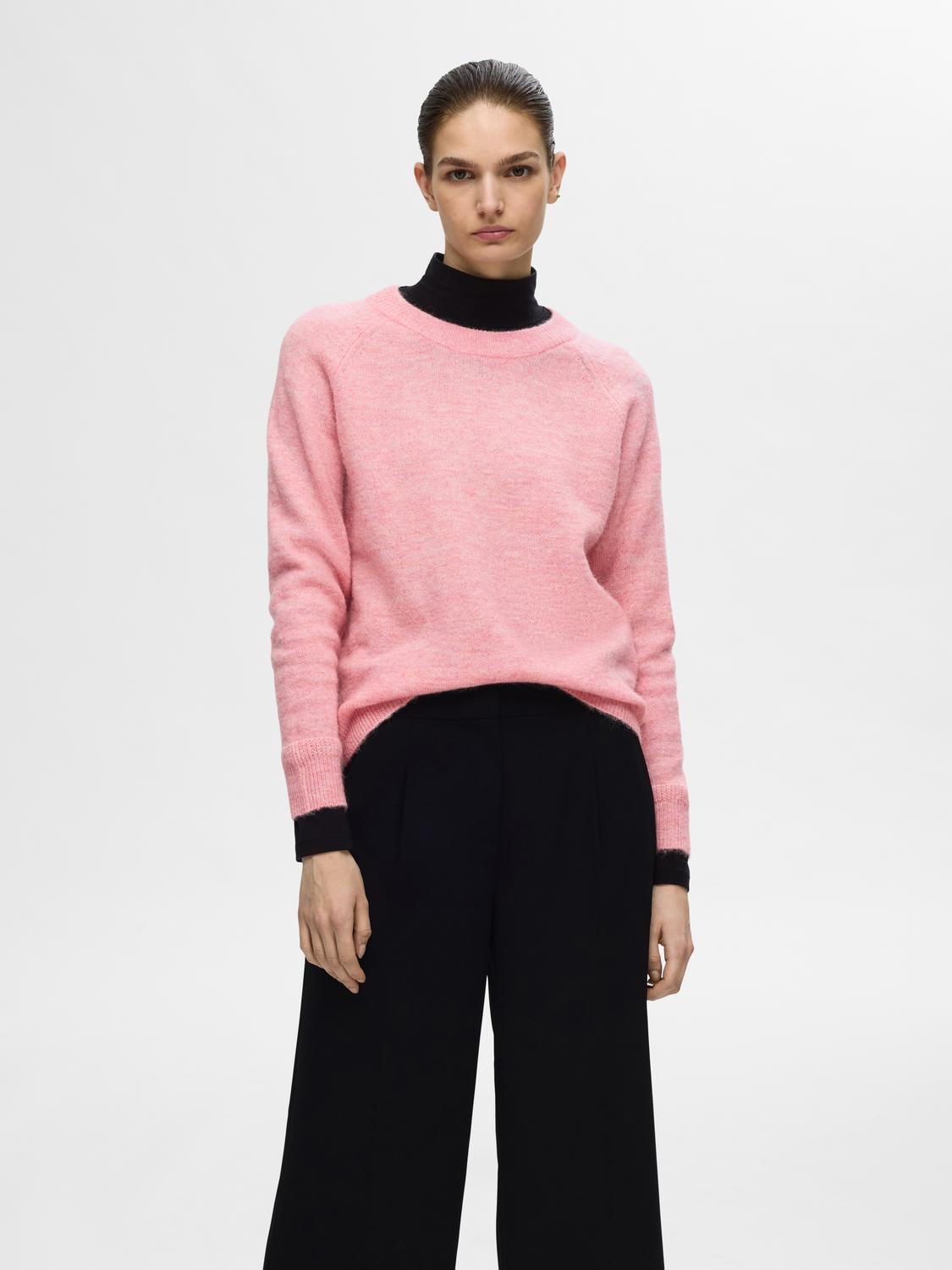 Lulu Ls Knit O-Neck - Peony Melange