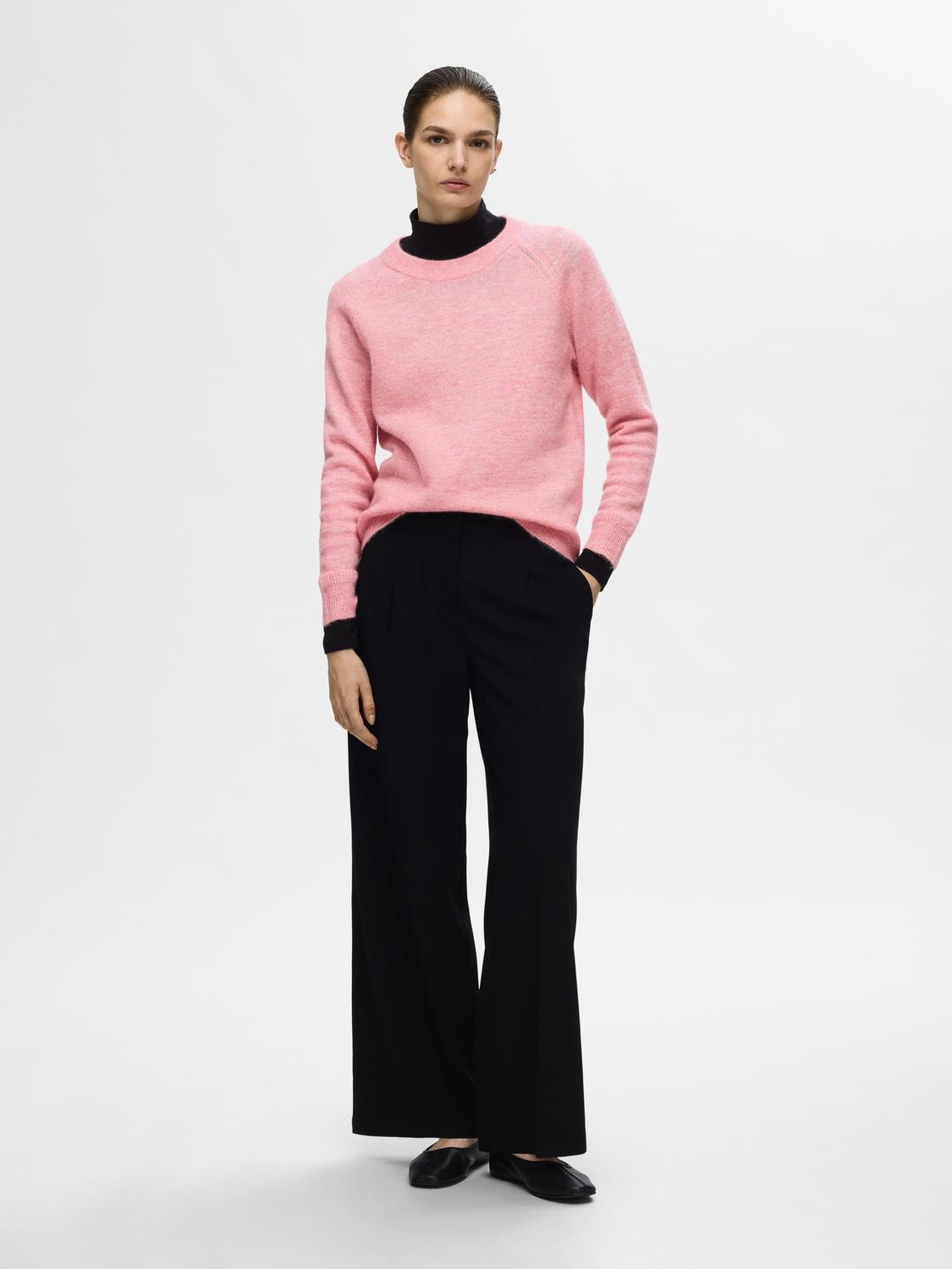 Lulu Ls Knit O-Neck - Peony Melange