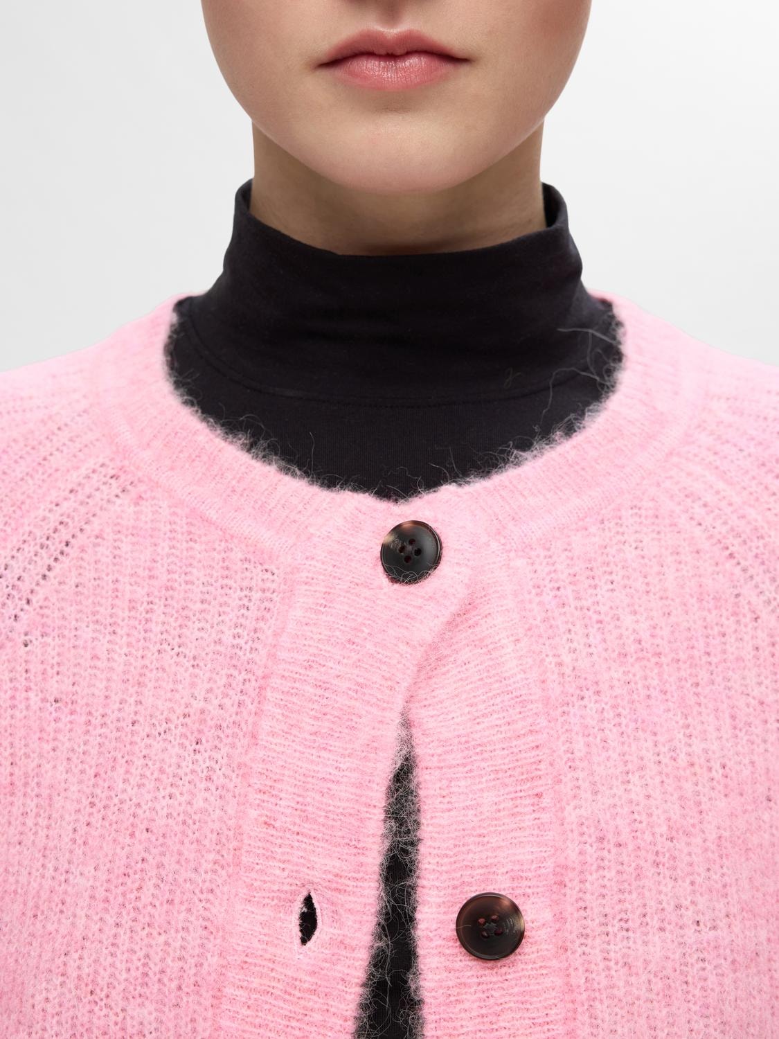 Lulu Ls Knit Short Cardigan - Peony Melange