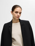 Lulu Ls Knit Frill Cuff O-Neck - Birch Melange