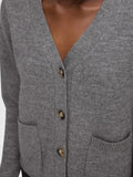 Ana Ls Knit Cardigan - Medium Grey Melange