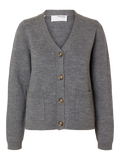 Ana Ls Knit Cardigan - Medium Grey Melange