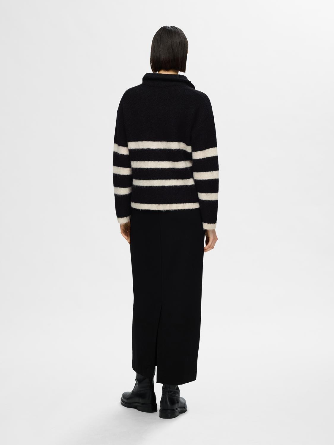 Maline LS Knit Half Zip - Black Birch