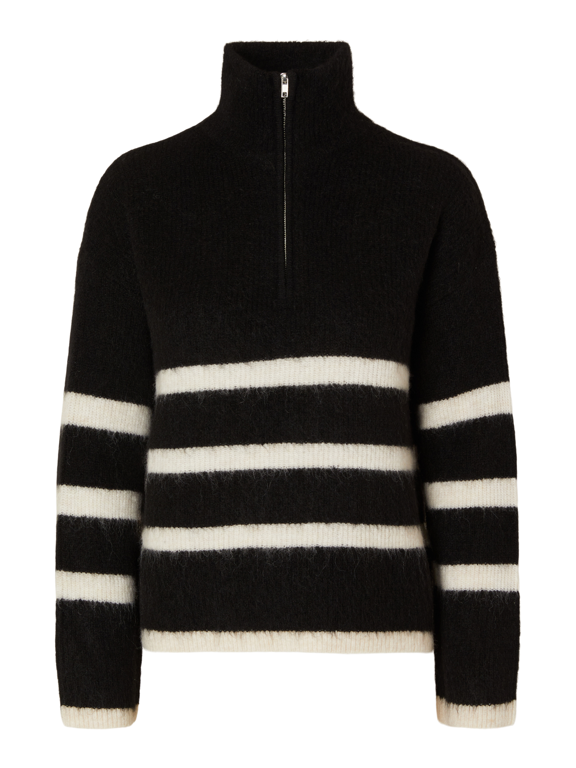 Maline LS Knit Half Zip - Black Birch