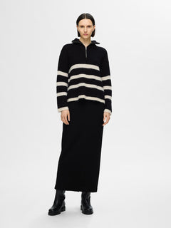 Maline LS Knit Half Zip - Black Birch