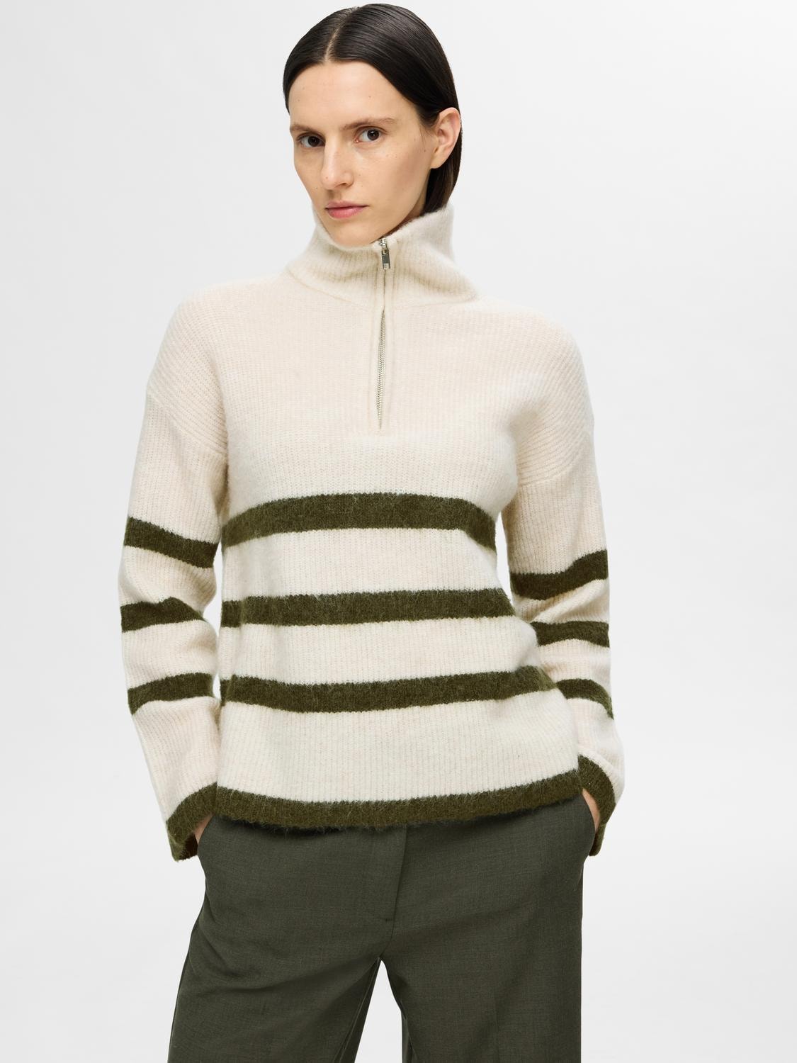 Maline LS Knit Half Zip - Birch Kalamata