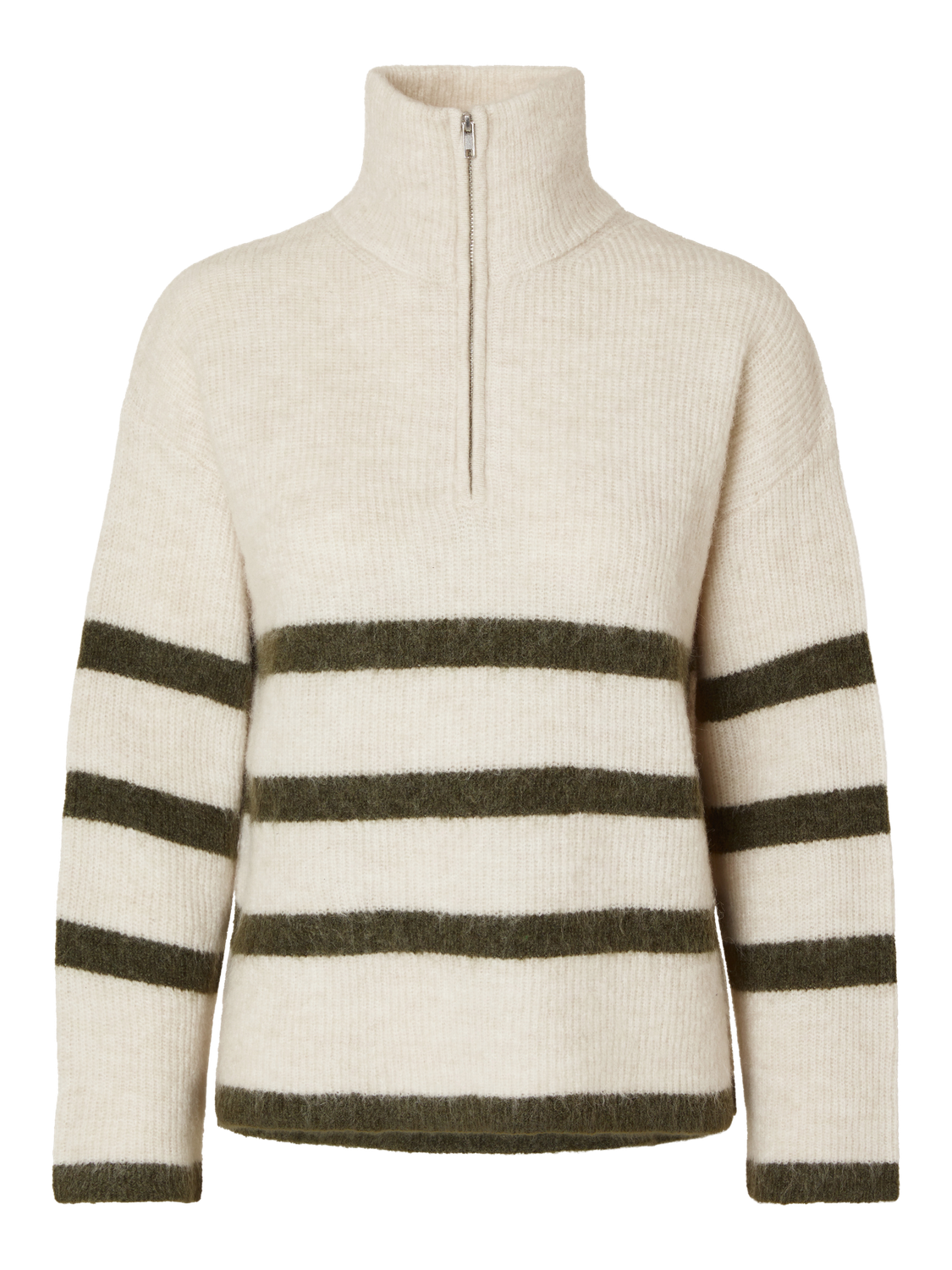 Maline LS Knit Half Zip - Birch Kalamata