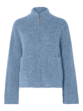 Sia Ras Ls Knit Zipper Kofta - Endless Sky Melange