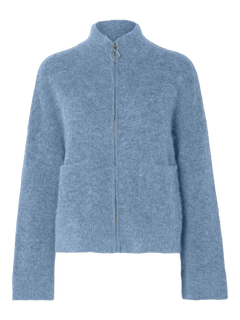 Sia Ras Ls Knit Zipper Cardigan - Endless Sky Melange