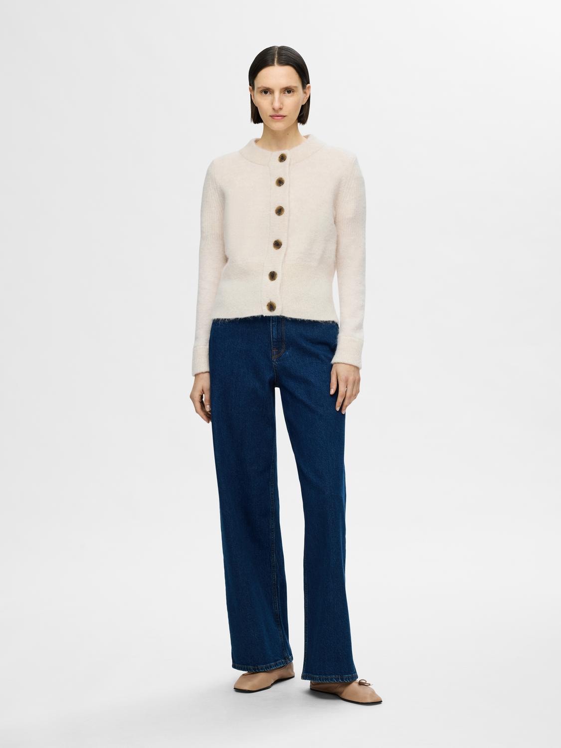Sia Ras LS Knit Cardigan - Birch Melange