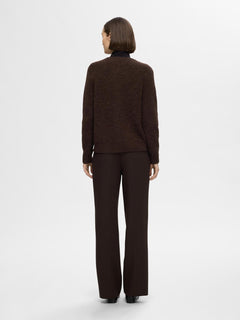 Lulu Ls Knit Short Cardigan - Coffee Bean Melange