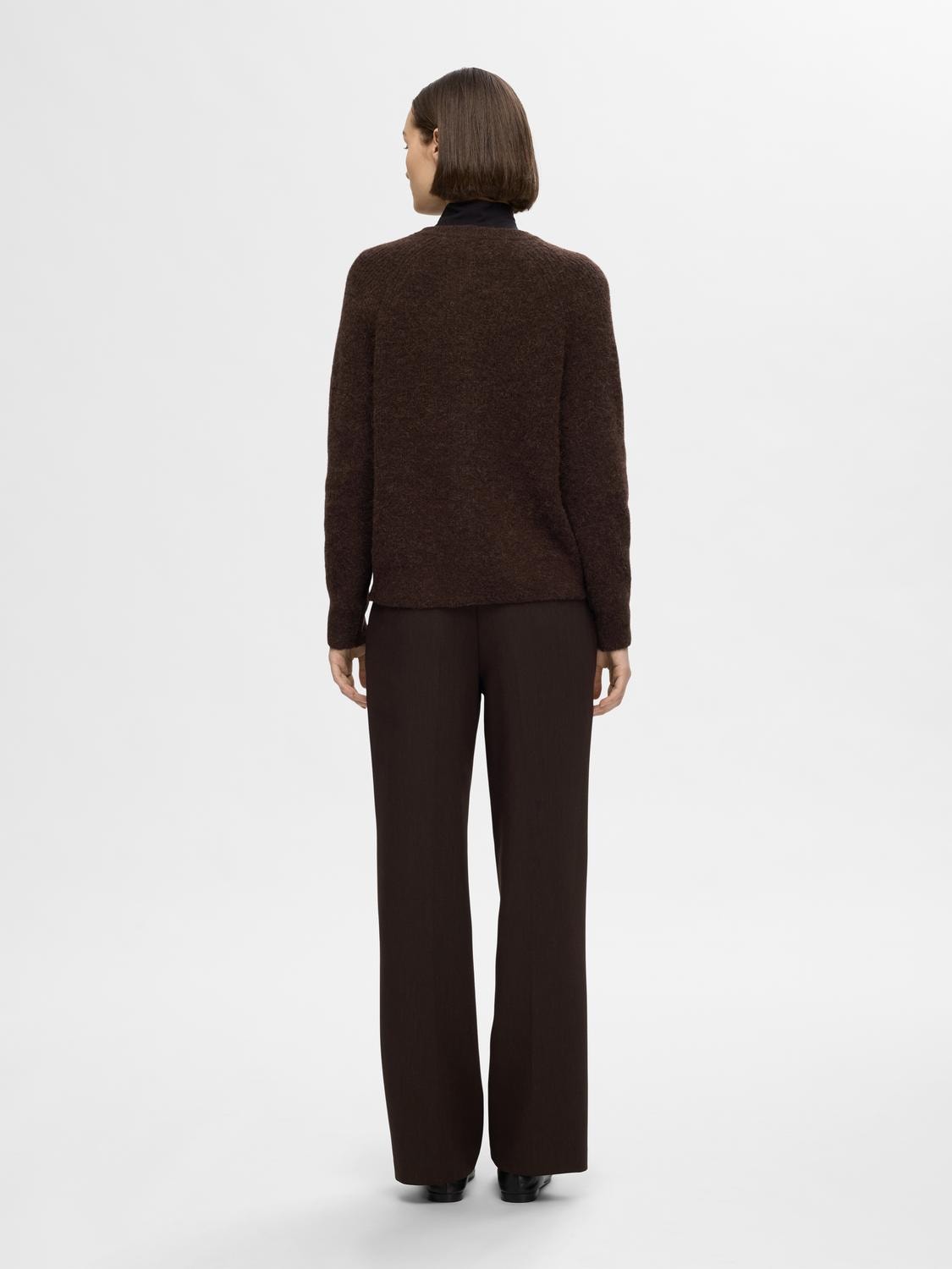 Lulu Ls Knit Short Cardigan - Coffee Bean Melange
