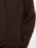 Lulu Ls Knit Short Cardigan - Coffee Bean Melange