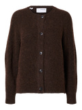 Lulu Ls Knit Short Cardigan - Coffee Bean Melange