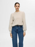 Lulu Ls Knit Rib O-Neck - Birch Melange