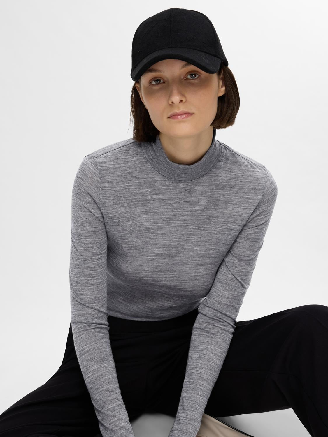 Wola Ls High Neck - Steel Gray Melange