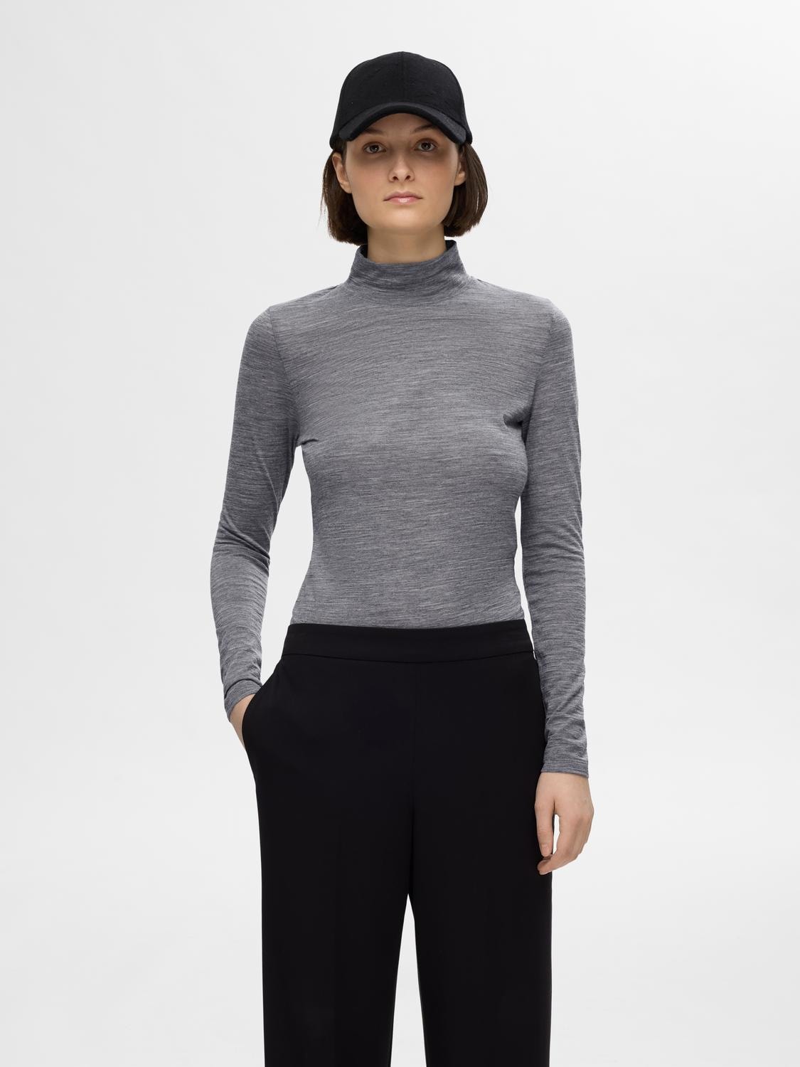 Wola Ls High Neck - Steel Gray Melange