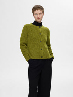 Lulu Ls Knit Short Cardigan - Cardamom Seed Melange