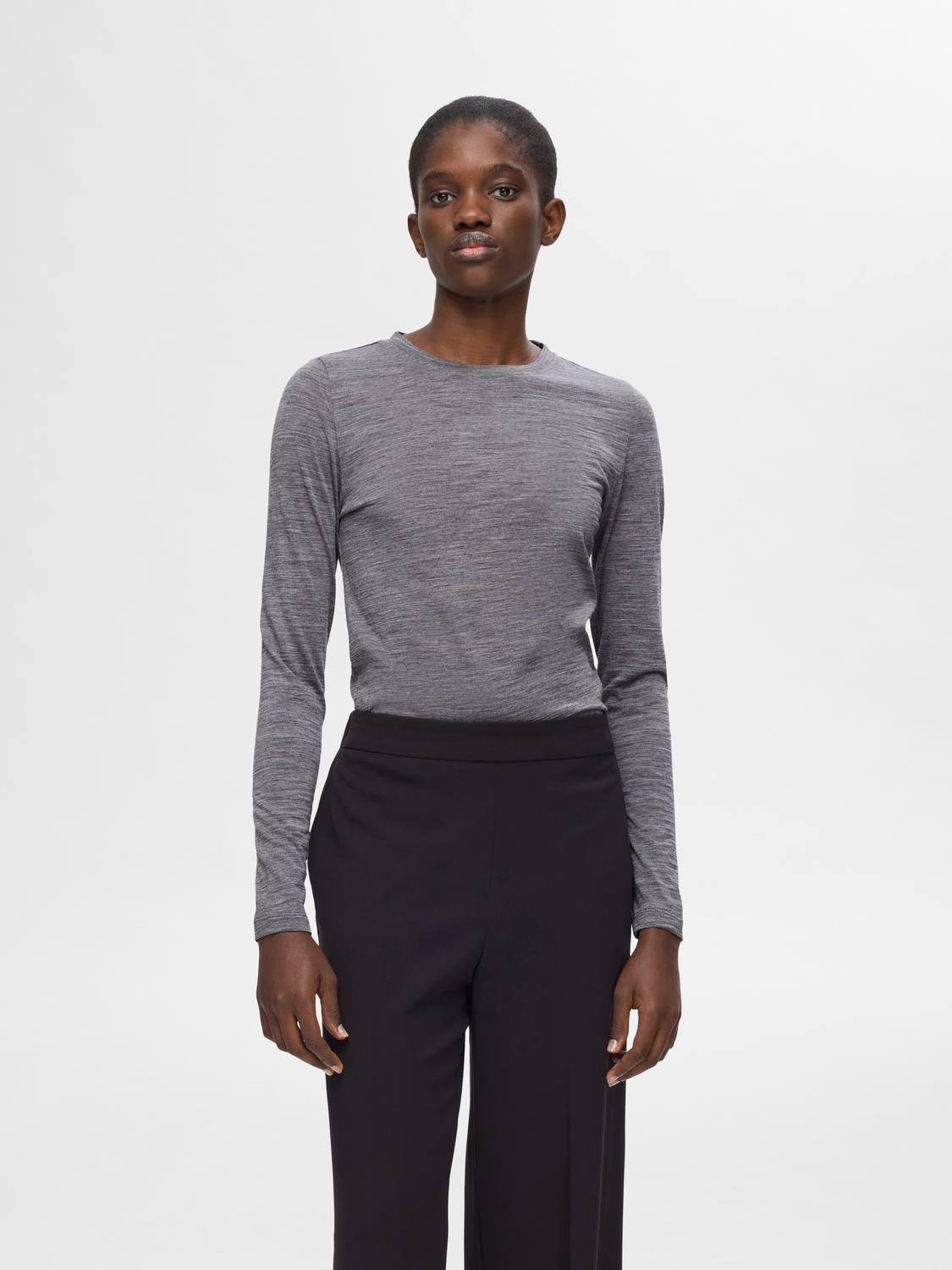 Wola Ls O-Neck - Steel Gray Melange