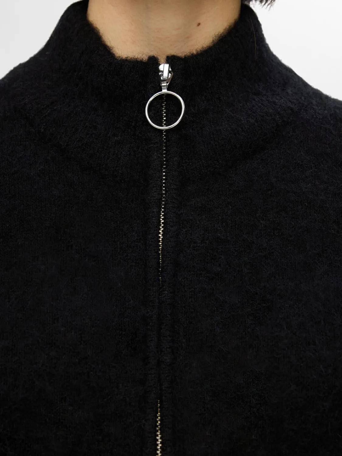 Sia Ras Ls Knit Zipper Kofta - Svart