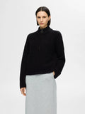 Sia Ras Ls Knit Zipper Kofta - Svart