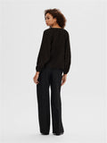 Percy Ls V-Neck Top At - Black