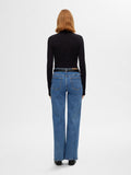 Alice Hw Wide Long Wing Jeans - Medium Blue Denim