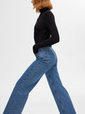 Alice Hw Wide Long Wing Jeans - Medium Blue Denim