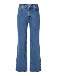 Alice Hw Wide Long Wing Jeans - Medium Blue Denim