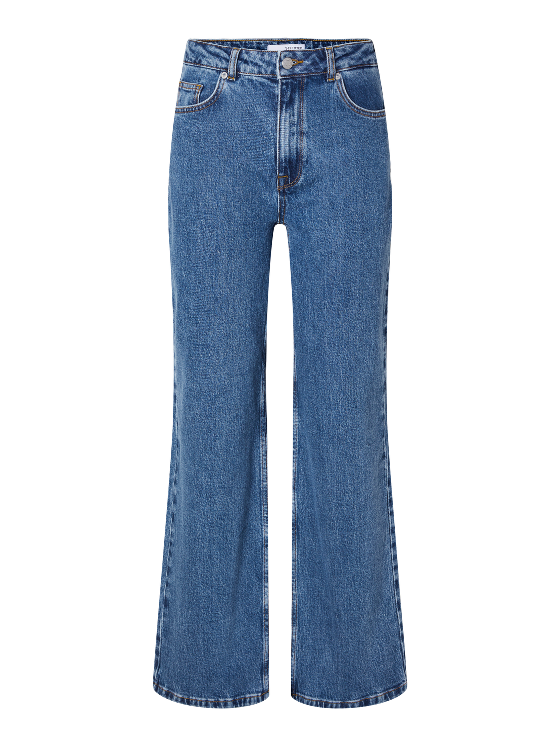 Alice Hw Wide Long Wing Jeans - Medium Blue Denim