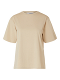 Lisa Hankie Ss O-Neck Tee - Oatmeal