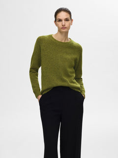 Lulu Ls Knit O-Neck - Cardamom Seed Melange